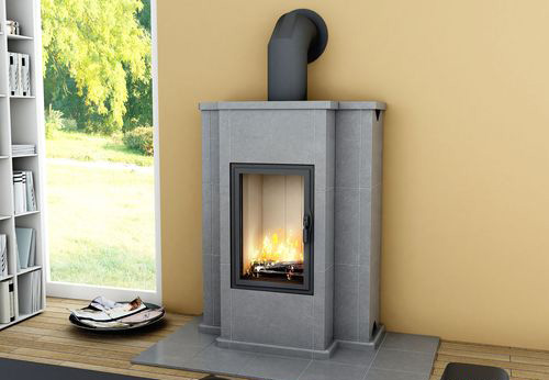 stufa pesante in pietra. stufa tradizionale con alto potenziale di accumulo di calore